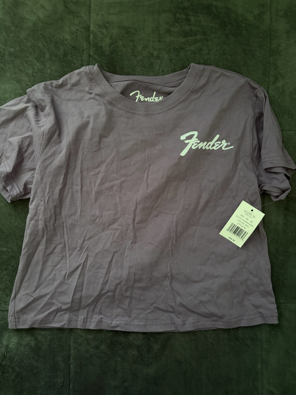 Kohl's Gray/Purple Fender Logo Short Sleeve Tee